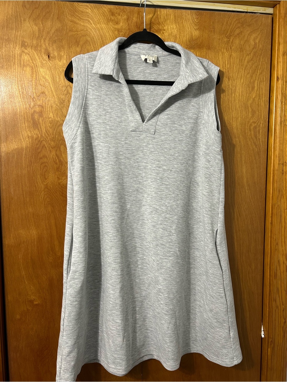 Sleeveless Collared Mini Dress in Light Gray
